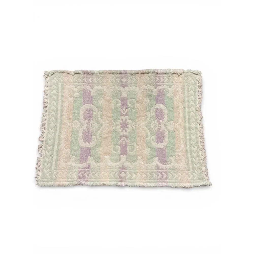 Bohemian Woven Cotton Placemats Set Of 6 Pastel Floral Rustic 16.5 x 11.5 Inches